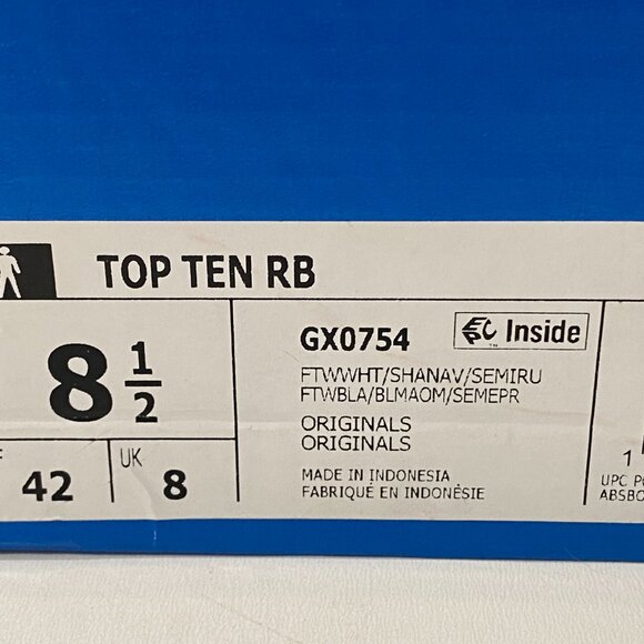 Adidas Top Ten RB Size 8.5 Men's GX0754 White/ Shadow Navy / Mint NEW BOX DAMAGE - Picture 2 of 7